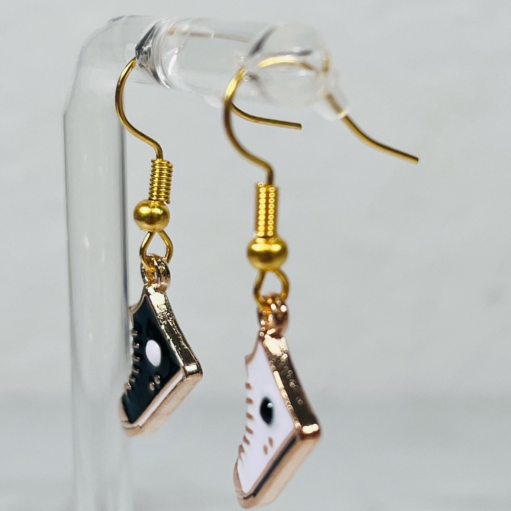 4/$20 Black & White Sneaker Earrings - Picture 3 of 9